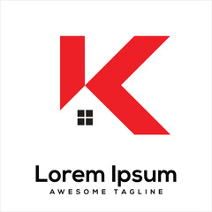 K home Letter Logo Design Free Icon