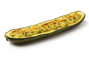 Stuffed zucchini isolated on a white background