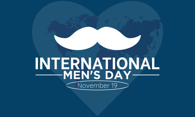 International Men's Day Concept with Wellness and Lifestyle observed on November 19. Vector template for background, banner, card, poster design.