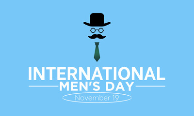 International Men's Day Concept with Wellness and Lifestyle observed on November 19. Vector template for background, banner, card, poster design.