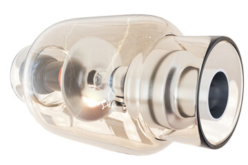 X-ray generator tube 3D rendering image used for medicine isolated on white background. Clipping...