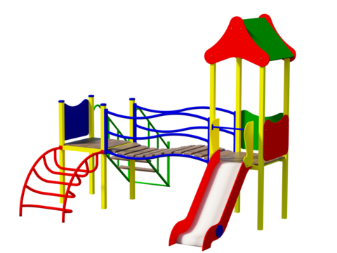 isolated playground stairs and slide