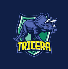 Vector illustration Dinosaur mascot logo template for sport team and gaming team