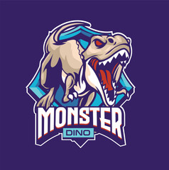 Vector illustration of trex mascot logo template for sport team and gaming team