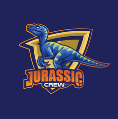 Vector illustration of Raptors dinosaur mascot logo template for sport team and gaming team
