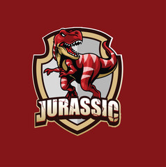 Vector illustration of trex mascot logo template for sport team and gaming team