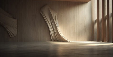 Luxurious wooden room in contemporary style