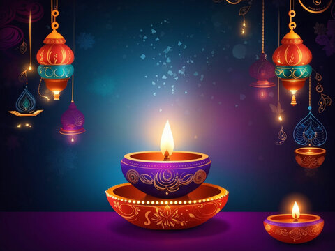 diwali beautifull lamp background with smoke