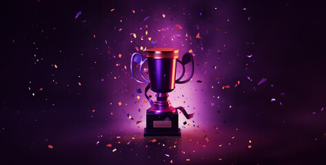 purple and violet sparkle graphic with trophy a Hd wallpaper