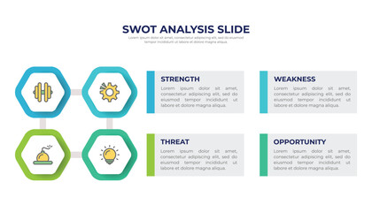 Naklejka na ściany i meble SWOT analysis infographic design.