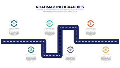 Flat roadmap infographic template design.