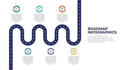 Roadmap timeline infographic template design.