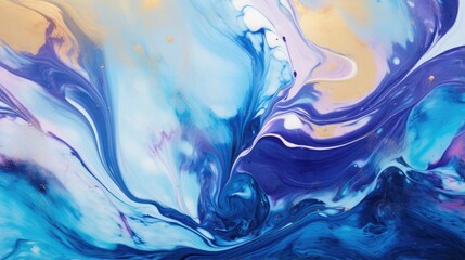 Abstract Fluid Art with Flowing Acrylics Paints