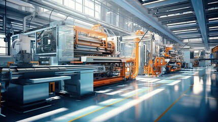 industrial room in a big factory - obrazy, fototapety, plakaty