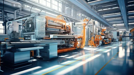 Fotobehang industrial room in a big factory © saka
