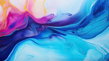 Abstract Fluid Art with Swirling Colors