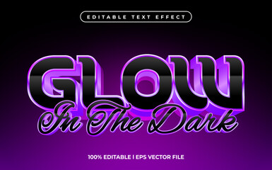 glow in the dark text effect editable video cover and banner text style, 3d typography template