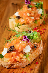 sandwich with salmon and cream cheese