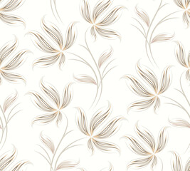 Abstract vector rose flower pattern on white background