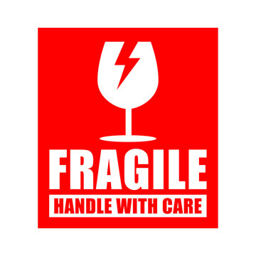 Fragile handle with care sticker label transparent png