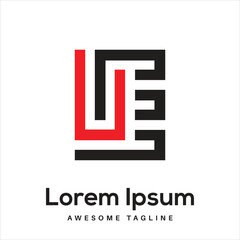 UE Letter Logo Design Free Icon