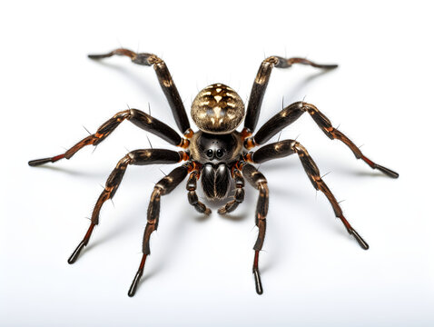 Spiders are classified as arthropods with insects, millipedes, crabs. Used for making posters, cards, stickers, brochures. Halloween. Generative AI. Illustration.
