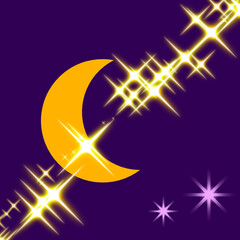 yellow moon at night