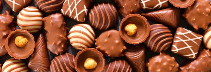various of chocolates pralines- festive,celebration,luxury snack