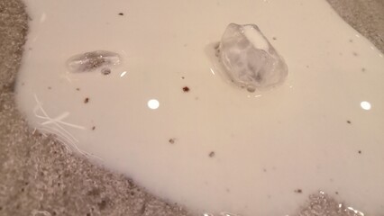 spilled drinks on the table