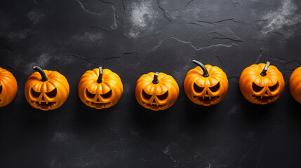 Spooky Holiday Display: Halloween Pumpkins from Above, generated by IA 