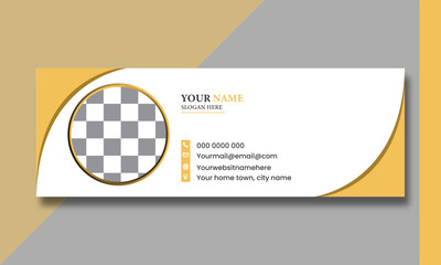 Email signature modern template design layout. Emailers personal business minimalist personal web social media cover.