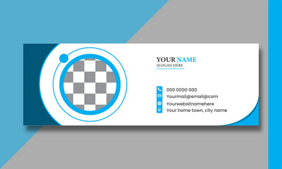 Email signature modern template design layout. Emailers personal business minimalist personal web social media cover.