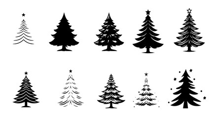 christmas trees set collection