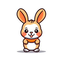 Rabbit standing Cartoon PNG, illustration For Tshirt, Mug