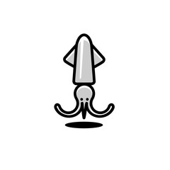 squid icon vector isolated in white