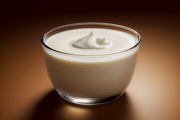 Image of dairy products in a cup on a table.