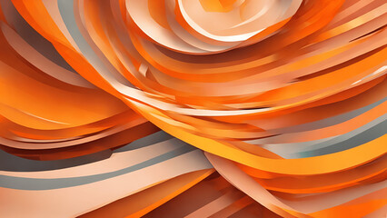 Abstract orange background with wavy lines. Vector illustration for your design - obrazy, fototapety, plakaty