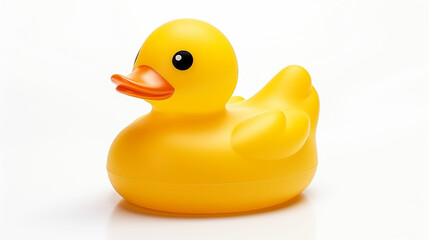 Yellow rubber Duck toy isolated on white background. Made with generative ai