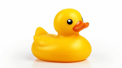 Yellow rubber Duck toy isolated on white background. Made with generative ai