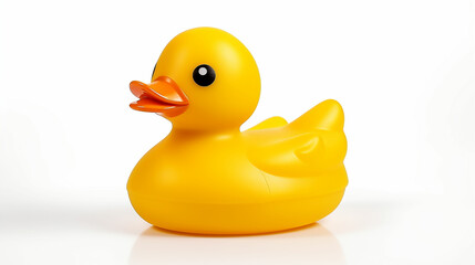 Yellow rubber Duck toy isolated on white background. Made with generative ai