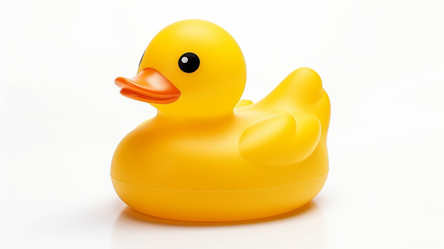 Yellow rubber Duck toy isolated on white background. Made with generative ai