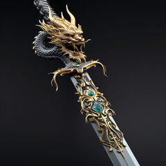 Sword with dragon hilt