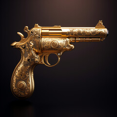 Adorned golden pistol