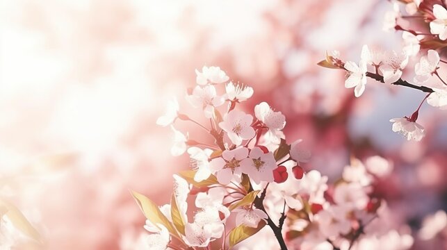 Spring blossom background Nature scene with bloomin