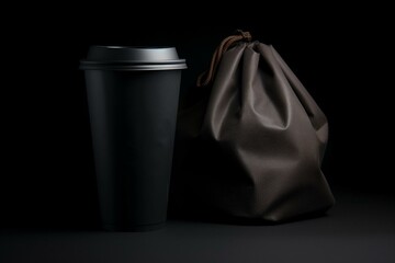 cup and bag. Generative AI