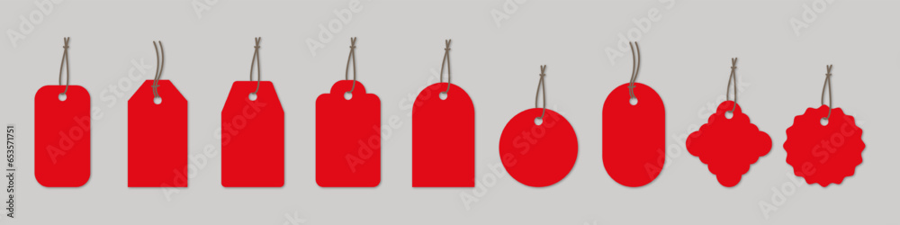 Poster price tag big set. sale and new label collection set in red colors. set labels on isolated backgroun