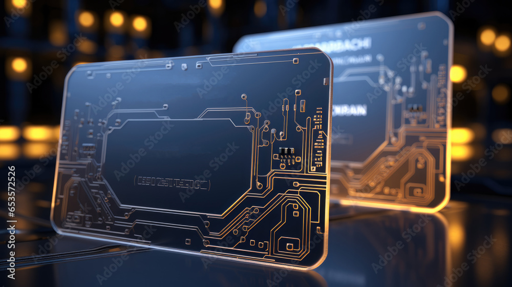 Poster Digital business card, containing elements such as blockchain and fairness.