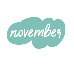 Cute Month and Day lettering Pastel color Sticker