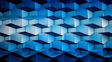 abstract, minimalism, moiré patterns, hexagons, grids, geometric, blue, light, shadow, contrast, overlapping, shapes - obrazy, fototapety, plakaty