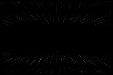 Bokeh white lines on black background, abstraction, abstract speed. light motion blur texture. star particle or space traveling. black and white extrusion effect